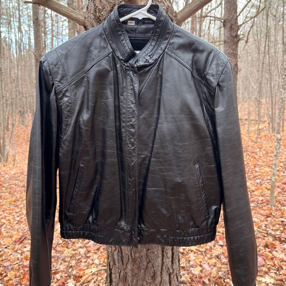 Wilson Black Leather Bomber Jacket for Women